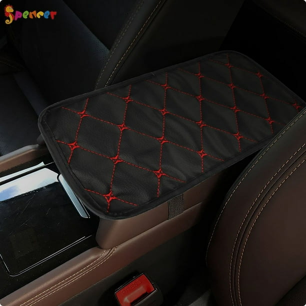 Car Interior Armrest Pad Auto Seat Storage Box Red Covers Protection Cushion Red